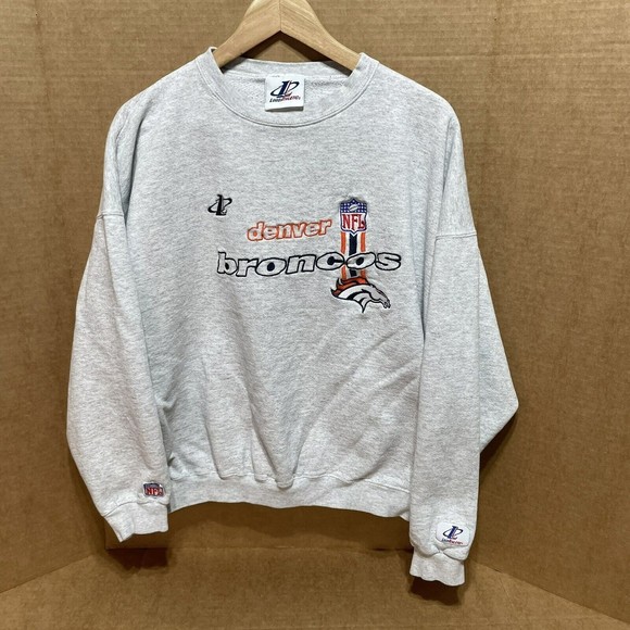 Vintage Denver Broncos Crewneck Sweatshirt, Grey, XL, Logoathletic, VTG - Picture 1 of 10